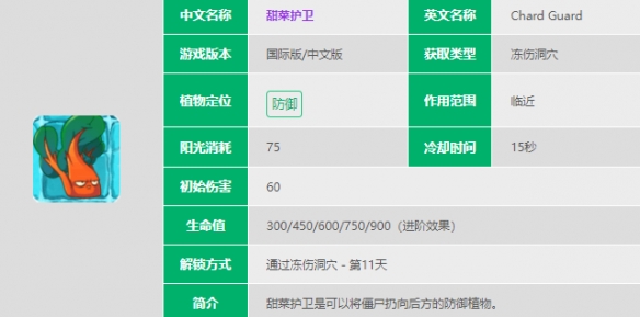 《<a href=https://www.cujc.cn/Game/9398.html target=_blank class=infotextkey>植物大战僵尸</a>2》甜菜护卫介绍