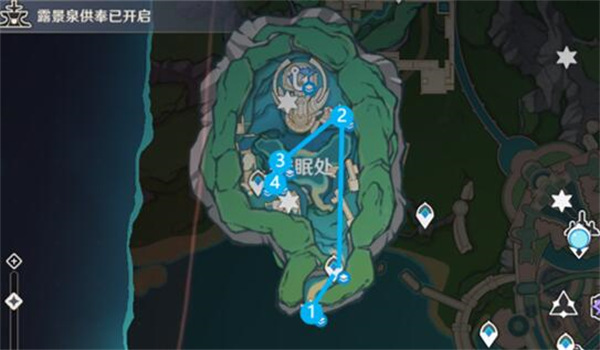 《<a href=https://www.cujc.cn/Game/6787.html target=_blank class=infotextkey>原神</a>》安眠处水神<a href=https://www.cujc.cn/Game/8984.html target=_blank class=infotextkey>瞳</a>收集路线